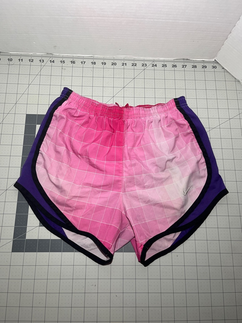 Nike Women's Pink Ombre Athletic Shorts with Purple Trim